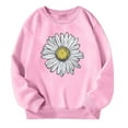 thumbnail image 1 of LIIPEE Girls Sweatshirts Cartoon Flower Printed Long Sleeve Round Neck Pullover Tops Big Girls Versatile Daily Wear Sweatshirts,Pink,11-12 Years, 1 of 3