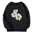 thumbnail image 1 of LIIPEE Girls Sweatshirts Cartoon Flower Printed Long Sleeve Round Neck Pullover Tops Big Girls Versatile School Sweatshirts,Black,11-12 Years, 1 of 3