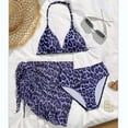 thumbnail image 1 of LIIPEE Girls Swimsuit Sets Casual Summer Leopard Printed Halter Neck Adjustable Strap Bikini Tops Shorts Wrap Skirt 3 Piece Set Children Swimming Fashion Backless Beach Swimsuits,Purple,11-12 Years, 1 of 8