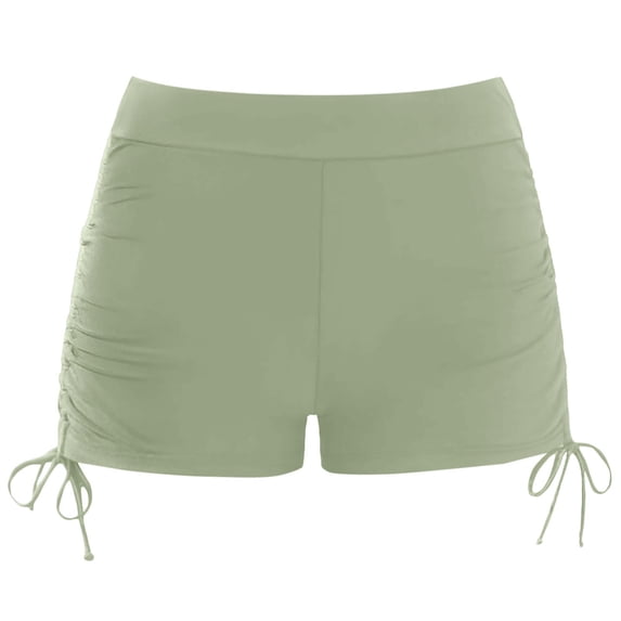 LIIPEE Girls Swimwear Bottoms Casual Summer Solid Color Elastic Waist Swim Shorts Kids Fashion Regular Fit Beachwear Comfortable Breathable Soft Cute Daily Swimwear,Light Green,7-8 Years