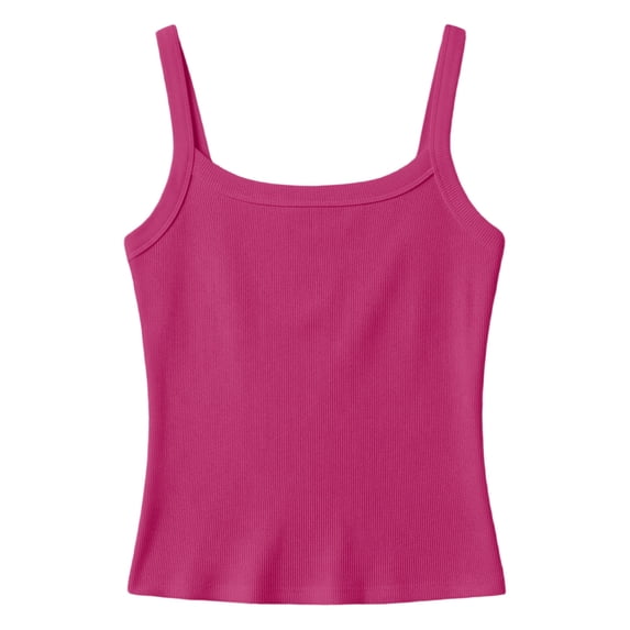 LIIPEE Girls Tank Tops Casual Summer Ribbed Stretch Sleeveless Solid Color Fashion Spaghetti Strap Camisole Kids Slim Fit Basic Cute Comfortable Breathable Soft Daily Vest,9-10 Years