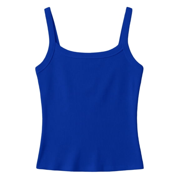 LIIPEE Girls Tank Tops Casual Summer Ribbed Stretch Sleeveless Solid Color Fashion Spaghetti Strap Camisole Kids Slim Fit Basic Cute Comfortable Breathable Soft Daily Vest,15-16 Years
