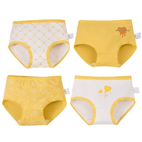 LIIPEE Girls Underwear Kids Cute Cartoon Graphic Print Comfortable Briefs 4 Pack Fashion Casual Breathable Lightweight Soft Daily Panties,7-8 Years