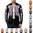 thumbnail image 1 of LIIPEE Halloween Graphic Shirt For Men Long Sleeve Turn Down Collar Button Up Shirts Male Autumn Comfortable Breathable Tops,M, 1 of 4