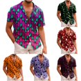 thumbnail image 1 of LIIPEE Halloween Graphic Shirt For Men Short Sleeve Turn Down Collar Button Up Shirts Male Comfortable Breathable Party Tops,M, 1 of 2