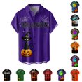 thumbnail image 1 of LIIPEE Halloween Graphic Shirt For Men Short Sleeve Turn Down Collar Button Up Shirts Male Comfortable Breathable Party Tops,XXL, 1 of 5