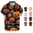 thumbnail image 1 of LIIPEE Halloween Graphic Shirt For Men Short Sleeve Turn Down Collar Button Up Shirts Male Comfortable Breathable Party Tops,XXXL, 1 of 3
