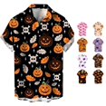 thumbnail image 1 of LIIPEE Halloween Graphic Shirt For Men Short Sleeve Turn Down Collar Button Up Shirts Male Comfortable Breathable Party Tops,XXXL, 1 of 3