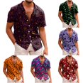 thumbnail image 1 of LIIPEE Halloween Graphic Shirt For Men Short Sleeve Turn Down Collar Button Up Shirts Male Comfortable Breathable Party Tops,XXXL, 1 of 4