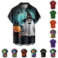 thumbnail image 1 of LIIPEE Halloween Graphic Shirt For Men Short Sleeve Turn Down Collar Button Up Shirts Male Comfortable Breathable Party Tops,XXXXL, 1 of 5