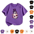 thumbnail image 1 of LIIPEE Halloween Graphic Tees For Girls Short Sleeve Crew Neck T Shirts Kids Summer Cute Lightweight Breathable Everyday Tshirt,2-3 Years, 1 of 4
