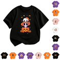 thumbnail image 1 of LIIPEE Halloween Graphic Tees For Girls Short Sleeve Crew Neck T Shirts Kids Summer Cute Lightweight Breathable Everyday Tshirt,3-4 Years, 1 of 4