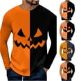 thumbnail image 1 of LIIPEE Halloween Graphic Tees For Men Long Sleeve Crew Neck Casual T Shirts Male Comfortable Breathable Versatile Tshirt,XL, 1 of 2