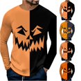 thumbnail image 1 of LIIPEE Halloween Graphic Tees For Men Long Sleeve Crew Neck Casual T Shirts Male Comfortable Breathable Versatile Tshirt,XXL, 1 of 4