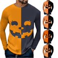 thumbnail image 1 of LIIPEE Halloween Graphic Tees For Men Long Sleeve Crew Neck Casual T Shirts Male Comfortable Breathable Versatile Tshirt,XXXL, 1 of 4