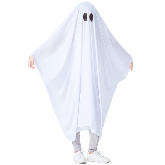 LIIPEE Halloween White Ghost Capes Costume For Boys Girls Holiday Party Dress Up Clothes 4-10 Years