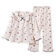 thumbnail image 1 of LIIPEE Heart Graphic Pajamas For Girls Long Sleeve Lightweight Blouse And Pants Pajama Set 2 Piece Kids Autumn Cute Comfort Sleepwear,13-14 Years, 1 of 6