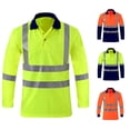 thumbnail image 1 of LIIPEE High Visibility Reflective Polo Shirt For Men Long Sleeve Tennis Collar Shirts Male Comfortable Breathable Polos Workwear,M, 1 of 5