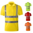 thumbnail image 1 of LIIPEE High Visibility Reflective Polo Shirt For Men Short Sleeve Tennis Collar Shirts Male Comfortable Breathable Polos Workwear,L, 1 of 4