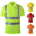 thumbnail image 1 of LIIPEE High Visibility Reflective Polo Shirt For Men Short Sleeve Tennis Collar Shirts Male Comfortable Breathable Polos Workwear,L, 1 of 8