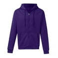 thumbnail image 1 of LIIPEE Hoodies For Men Fall Winter Warm Solid Color Long Sleeve Drawstring Hooded Zip Up Coat Tops With Pockets Man Leisure Holiday Party Work Sweatshirts,Purple,Xxl, 1 of 3