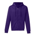 thumbnail image 1 of LIIPEE Hoodies For Men Fall Winter Warm Solid Color Long Sleeve Drawstring Hooded Zip Up Coat Tops With Pockets Man Versatile Birthday Wedding Weekend Sweatshirts,Purple,Xl, 1 of 3