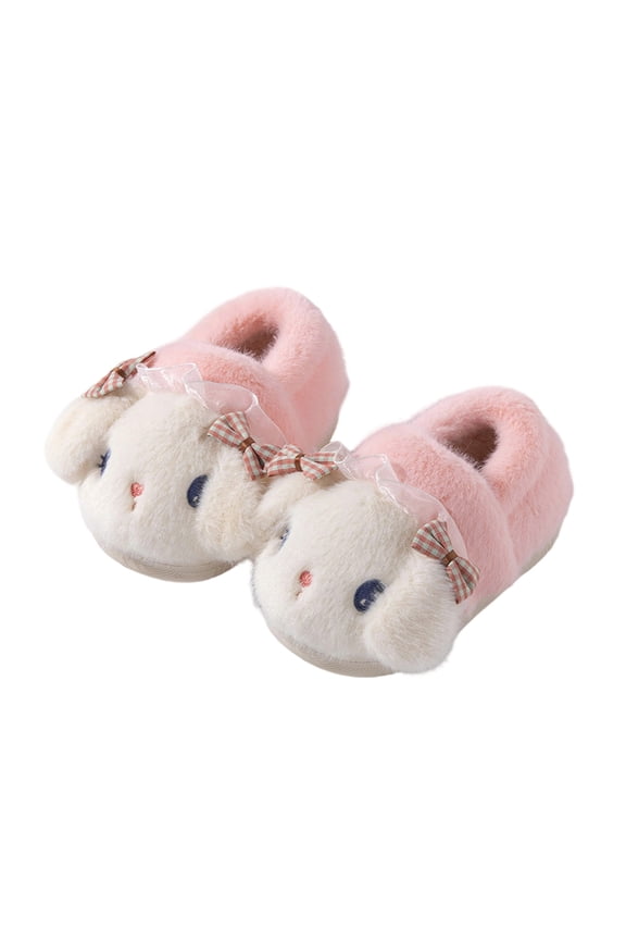 Kids Cartoon Bunny Slippers For Girls And Boys Cute Non- Flat Bottom Slipper Booties Fall Winter Warm Fuzzy House Shoes,6-12 Months