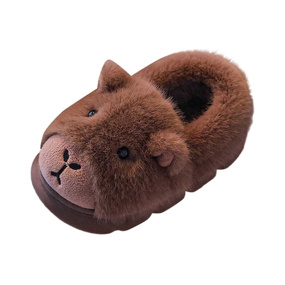 LIIPEE Kids Cartoon Slippers For Girls And Boys Cute Non- Flat Bottom Slipper Booties Fall Winter Warm Fuzzy Comfortable House Shoes,5.5-6 Years