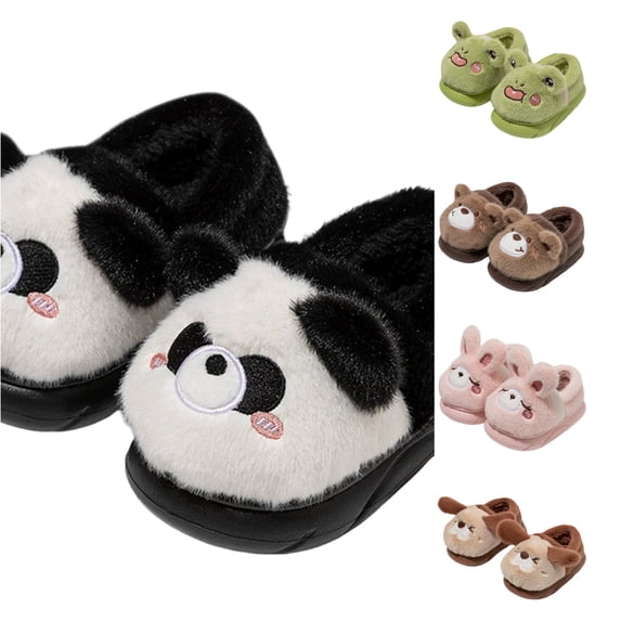 LIIPEE Kids Cartoon Slippers For Girls And Boys Cute Non- Flat Bottom Slipper Booties Fall Winter Warm Fuzzy Comfortable House Shoes,5-6 Years