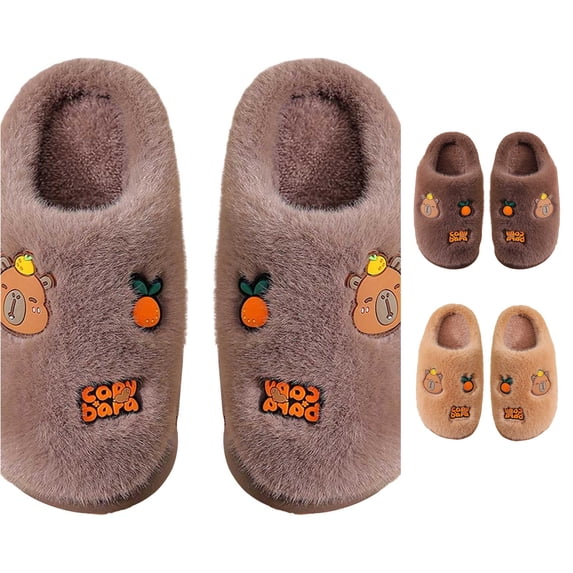 LIIPEE Kids Cartoon Slippers For Girls And Boys Cute Non- Flat Bottom Slippers Fall Winter Warm Fuzzy Comfortable Bedroom House Shoes,3.5-4 Years