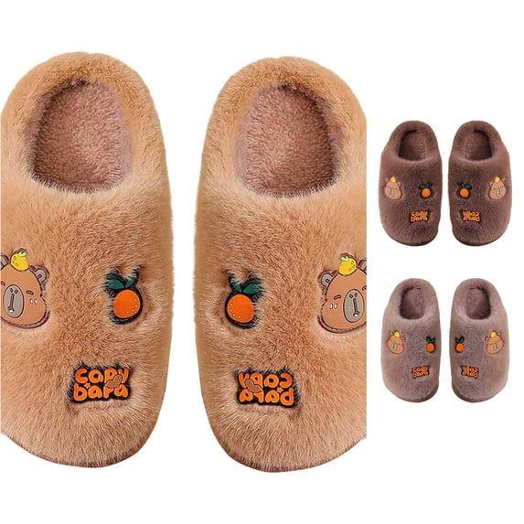 LIIPEE Kids Cartoon Slippers For Girls And Boys Cute Non- Flat Bottom Slippers Fall Winter Warm Fuzzy Comfortable Bedroom House Shoes,3.5-4 Years