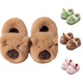 thumbnail image 1 of LIIPEE Kids Cartoon Slippers For Girls And Boys Cute Non- Flat Bottom Slipper Booties Fall Winter Warm Fuzzy Comfortable House Shoes,11.5-12 Years, 1 of 4