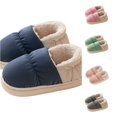 thumbnail image 1 of LIIPEE Kids Color Block Slippers For Boys And Girls Cute Non- Flat Bottom Slipper Booties Fall Winter Warm Fuzzy Bedroom House Shoes,3-3.5 Years, 1 of 5