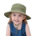 thumbnail image 1 of LIIPEE Kids Hats Casual Solid Color Baby Sun Hats Boys Girls Breathable Fisherman Hats Summer Beach Hats Toddler Lightweight Outdoor Comfortable Soft Cute Daily Hats,Army Green,6-24 Months, 1 of 5