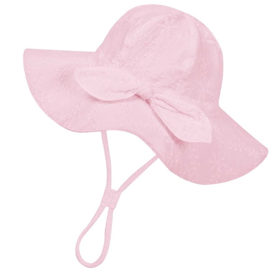 LIIPEE Kids Hats Casual Solid Color Girls Bonnet Baby Cute Bucket Hats Summer Comfortable Soft Breathable Daily Sun Hats,Pink,44