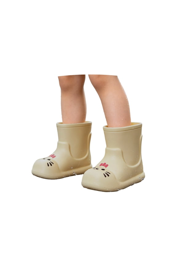 Kids Unisex Rain Boots For Boys And Girls Cartoon Cat Comfortable Soft Sole Lightweight Shoes Outdoor Garden Fashion Waterproof Cute Non- Footwear,2-2.5 Years