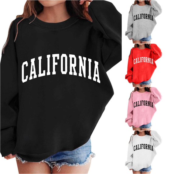 LIIPEE Letter Graphic Sweatshirts For Girls Long Sleeve Crew Neck Pullover Kids Fall Winter Comfortable Casual Sweatshirts,9-10 Years