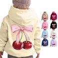 thumbnail image 1 of LIIPEE Long Sleeve Hoodie For Girls Fashion Fruit Bow Graphic Hooded Sweatshirt With Pockets Kids Autumn Winter Cute Casual Pullover,12-13 Years, 1 of 5