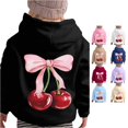 thumbnail image 1 of LIIPEE Long Sleeve Hoodie For Girls Fashion Fruit Bow Graphic Hooded Sweatshirt With Pockets Kids Autumn Winter Cute Casual Pullover,12-13 Years, 1 of 5
