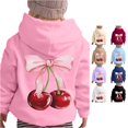 thumbnail image 1 of LIIPEE Long Sleeve Hoodie For Girls Fashion Fruit Bow Graphic Hooded Sweatshirt With Pockets Kids Autumn Winter Cute Casual Pullover,12-13 Years, 1 of 5