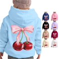 thumbnail image 1 of LIIPEE Long Sleeve Hoodie For Girls Fashion Fruit Bow Graphic Hooded Sweatshirt With Pockets Kids Autumn Winter Cute Casual Pullover,9-10 Years, 1 of 5