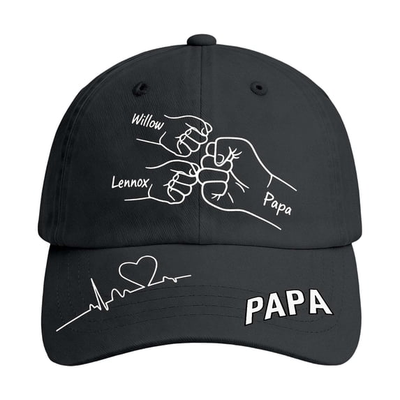 LIIPEE Man Baseball Cap Casual Father's Day Letter Graphic Printed Unique Handmade Customizable Hats Male Celebration Fashion Breathable Comfortable Daily Hats,Black,One Size