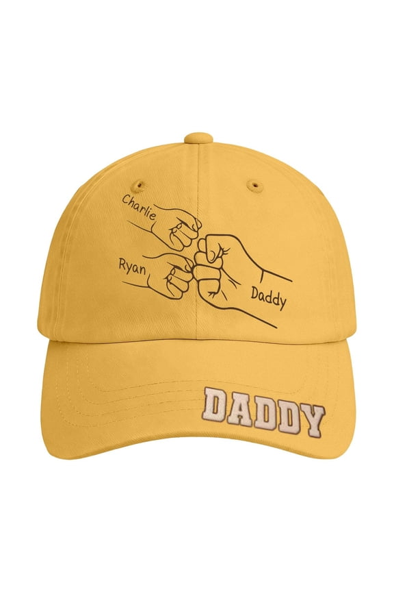 Man Baseball Cap Casual Father's Day Letter Graphic Printed Unique Handmade Customizable Hats Male Celebration Fashion Comfortable Breathable Daily Hats,Yellow,One Size