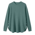 thumbnail image 1 of LIIPEE Maternity Blouses Casual Solid Color Long Sleeve Crew Neck Tops Pregnant Women Texture Buttons Blouses Comfortable Soft Breathable Clothing,Green,XL, 1 of 4