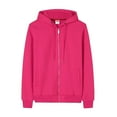 thumbnail image 1 of LIIPEE Men Hoodies Solid Color Long Sleeve Drawstring Zip Up Hooded Sweatshirt With Pockets Male Stylish Work Sweatshirts,Hot Pink,M, 1 of 2