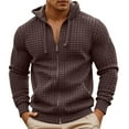thumbnail image 1 of LIIPEE Men Hoodies Solid Color Long Sleeve Hooded Zip Up Tops Man Versatile Holiday Festival Party Sweatshirts,Coffee,S, 1 of 4