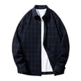 thumbnail image 1 of LIIPEE Men Shirts Casual Plaid Printed Lapel Long Sleeve Buttons Shirt With Pockets Male Spring Autumn Fashion Tops Comfortable Breathable Soft Daily Shirts,Blue,XXL, 1 of 2