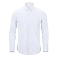 thumbnail image 1 of LIIPEE Men Shirts Casual Solid Color Long Sleeve Lapel Button Up Dress Shirt Male Fashion Slim Fit Formal Business Tops Comfortable Breathable Soft Daily Shirts,White,42, 1 of 8