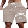 thumbnail image 1 of LIIPEE Men Shorts Casual Letter Printed Knee Length Loose Fit Shorts Male Fashion Lightweight Shorts Summer Leisure Activities Comfortable Soft Breathable Daily Shorts,Khaki8619,M, 1 of 4