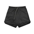 thumbnail image 1 of LIIPEE Men Shorts Casual Solid Color Loose Fit Running Shorts Male Fashion Training Shorts Gym Outdoor Comfortable Soft Breathable Daily Shorts,Black21746,L, 1 of 3